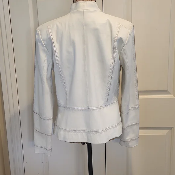 St. John leather jkt white M - Picture 6 of 14